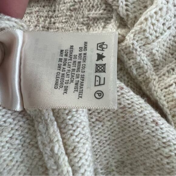 Anthropologie Moth Cotton Knit Fringe Hem Sweater - Picture 9 of 11